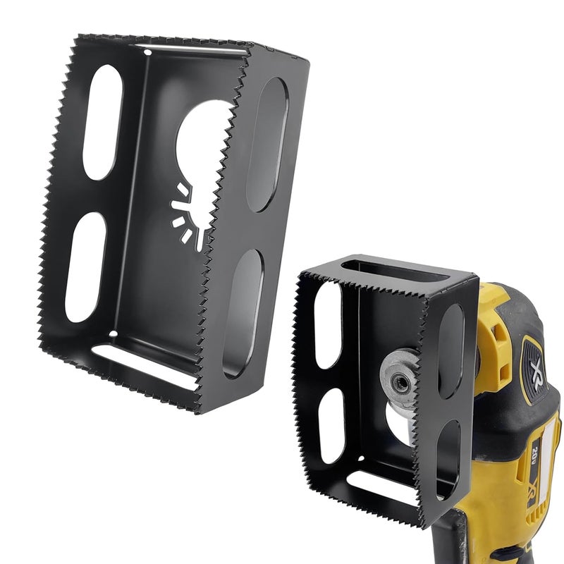 BPOPO Upgrade 1 Pcs Square Slot Cutter Compatible for Dewalt 20V & Milwukee M18 Oscillating Multi-Tool to Cut-in Single Gang Wall Boxes,Outlet Cutter for Drywall,Efficient Carving Tool,Square-Shaped,Black - Image 1